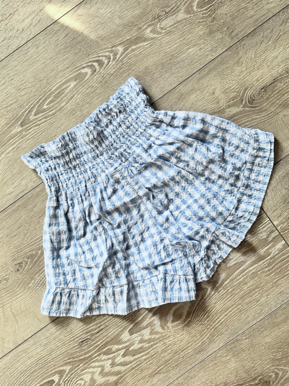 Sincerely Jules Gingham Plaid High Rise Ruffle Hem Shorts - Picture 11 of 13